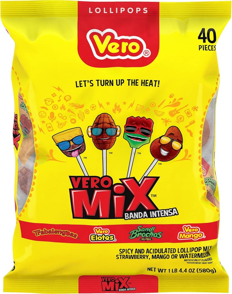 Taki's Vero Banda Fuego Mix Assorted Chili Lollipops - Image 1
